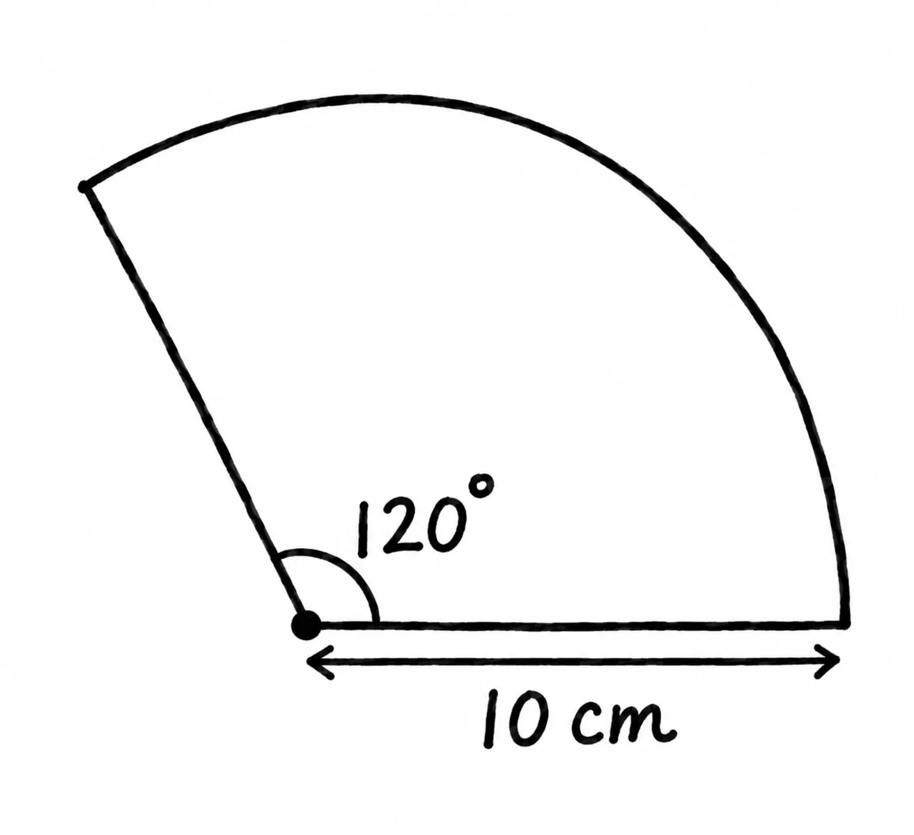 Hand-drawn sector diagram