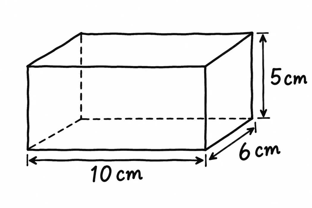 Rectangular prism 10 cm × 6 cm × 5 cm
