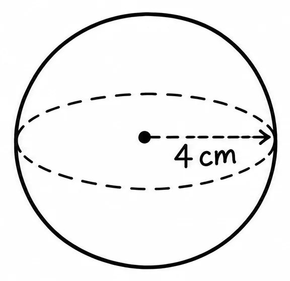 Sphere radius 3 cm