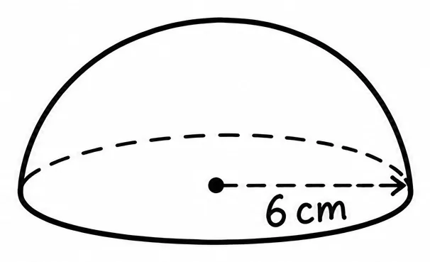 Sphere radius 7 cm