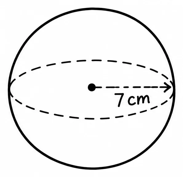 Hemisphere radius 4 cm