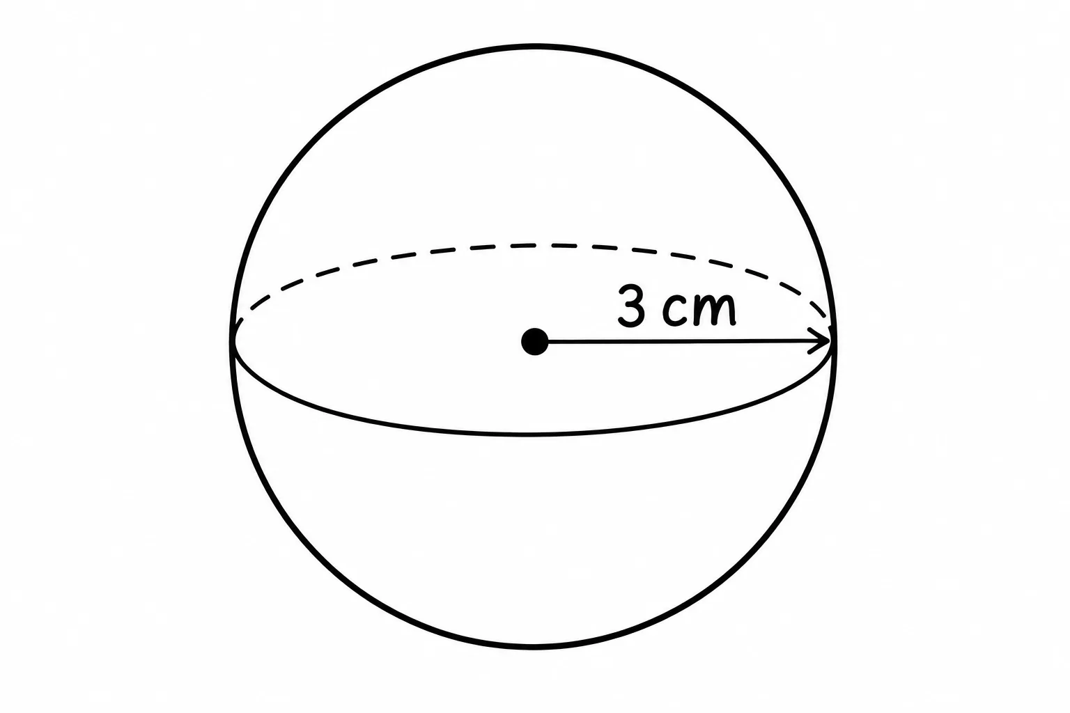 Sphere radius 3 cm