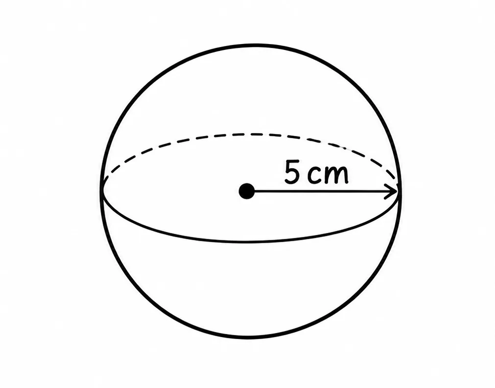 Sphere radius 5 cm
