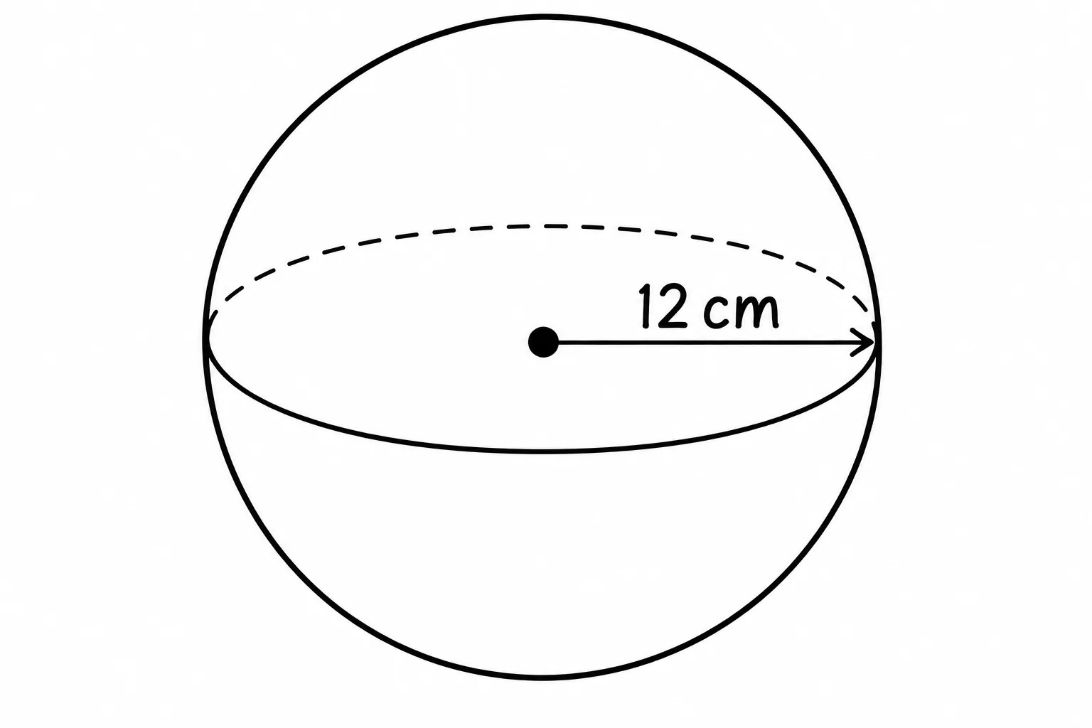 Sphere radius 12 cm
